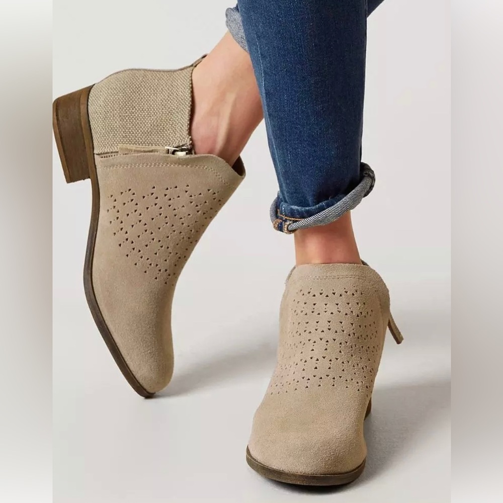 Desert Taupe Suede TOMS booties